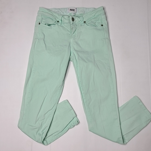 Paige 26 Teal Blue Kylie Crop Skinny‎ Light Pants